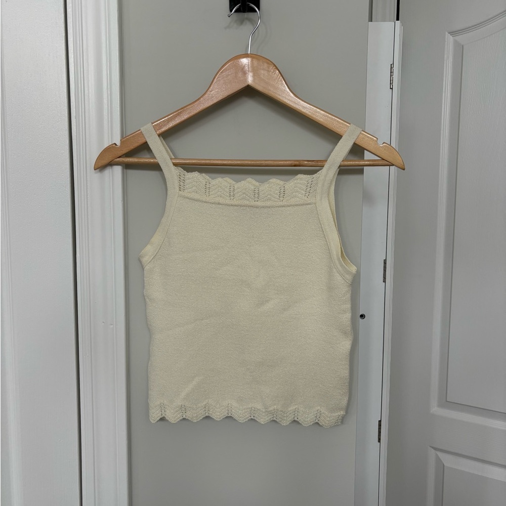 Cream Knit Women's Tank